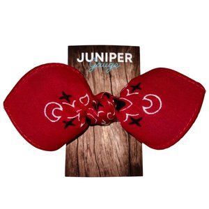 Red Paisley Rockabilly Bandana Knotted Hair Bow